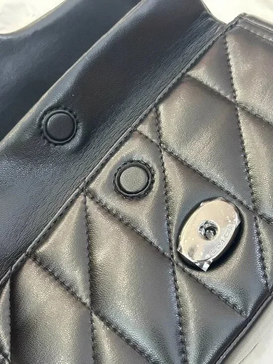 🚗🚗🚗Coach tabby shoulder bag 20 with quilting black - Picture 7 of 7